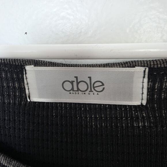 Able Black Thermal Aztec Multicolor Cuff Grunge Casual Sweater Shirt Size Medium - Picture 4 of 8